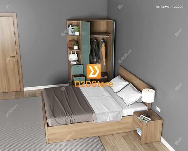 Bộ giường tủ phòng ngủ bố mẹ BGT.BM01-120.200