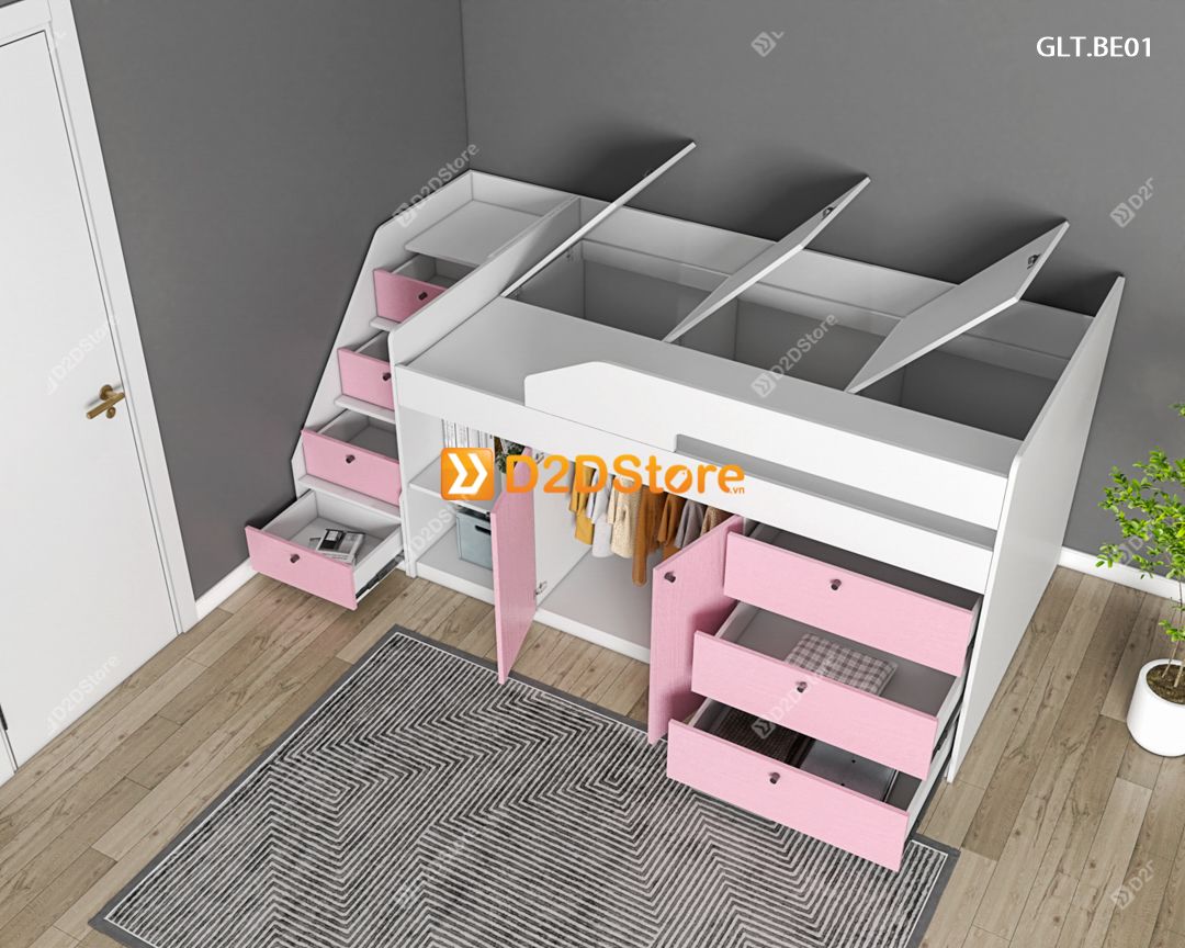  Giường kết hợp tủ áo thấp GDN.TT01 