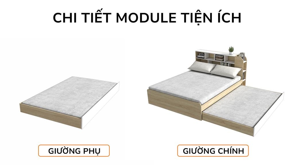 Giường kéo 2 tầng mẹ bồng con GDN.MC08