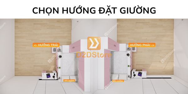 Giường ngủ kết hợp bàn học tủ áo GDN.BT05
