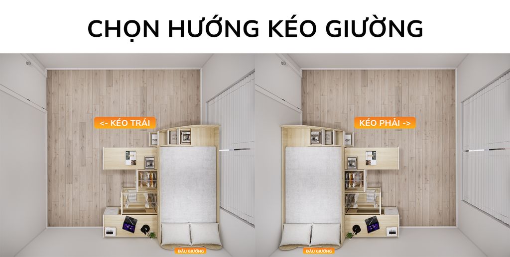 Giường ngủ kết hợp bàn học tủ áo GDN.BT18