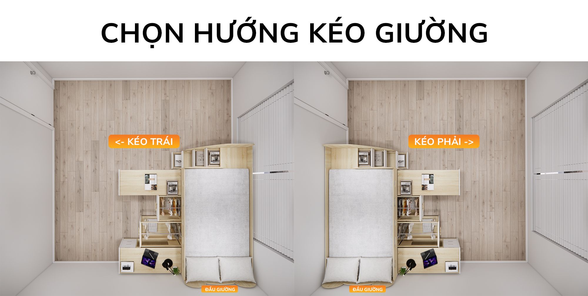  Giường ngủ kết hợp bàn học tủ áo GDN.BT18 