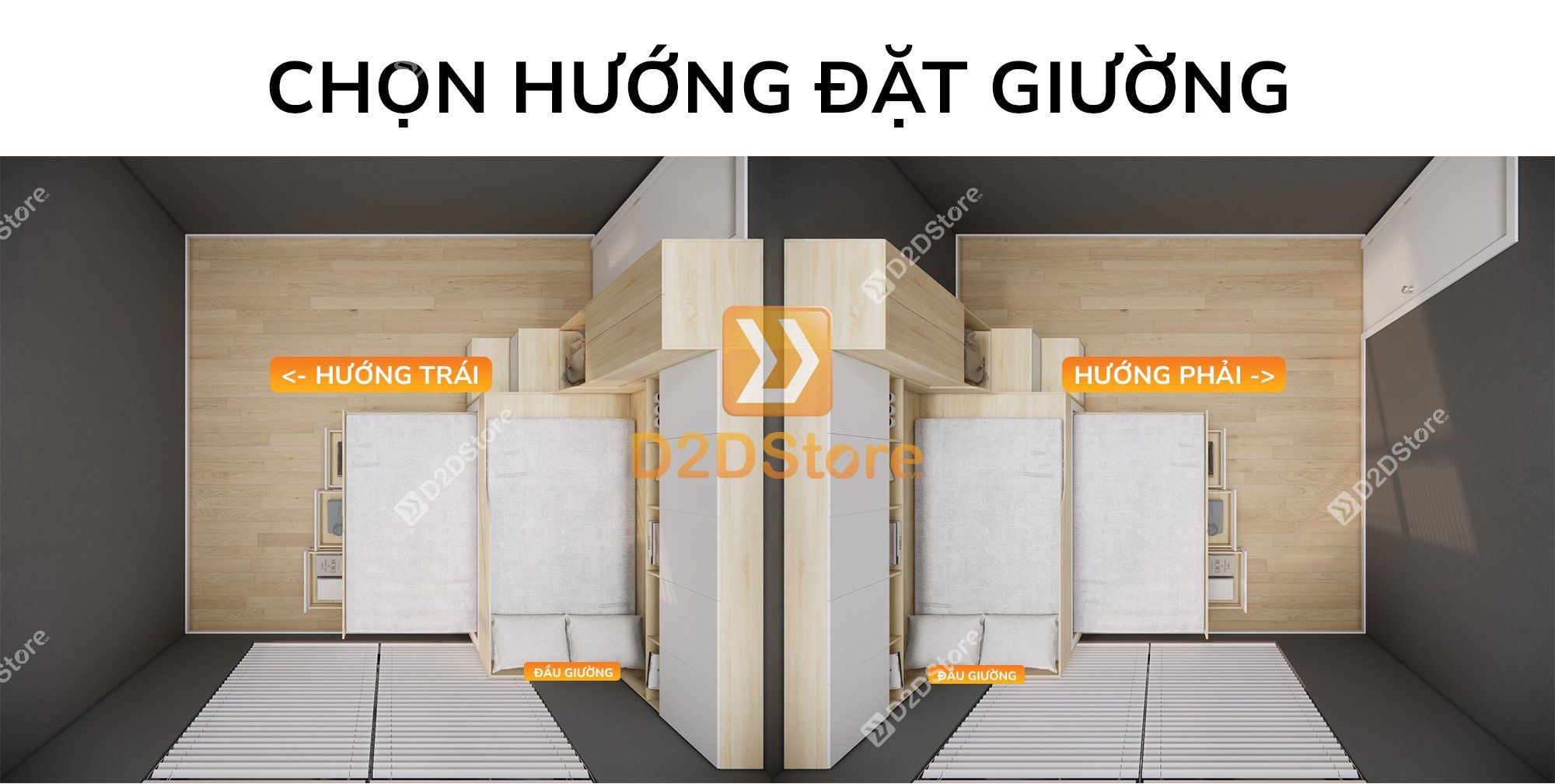  Giường ngủ kết hợp bàn học tủ áo GDN.BT20 