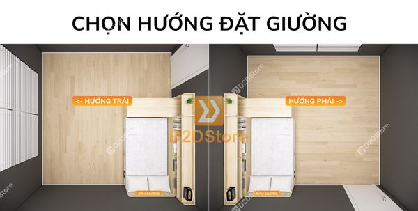 Giường ngủ kết hợp tủ kệ sách GDN.KS02