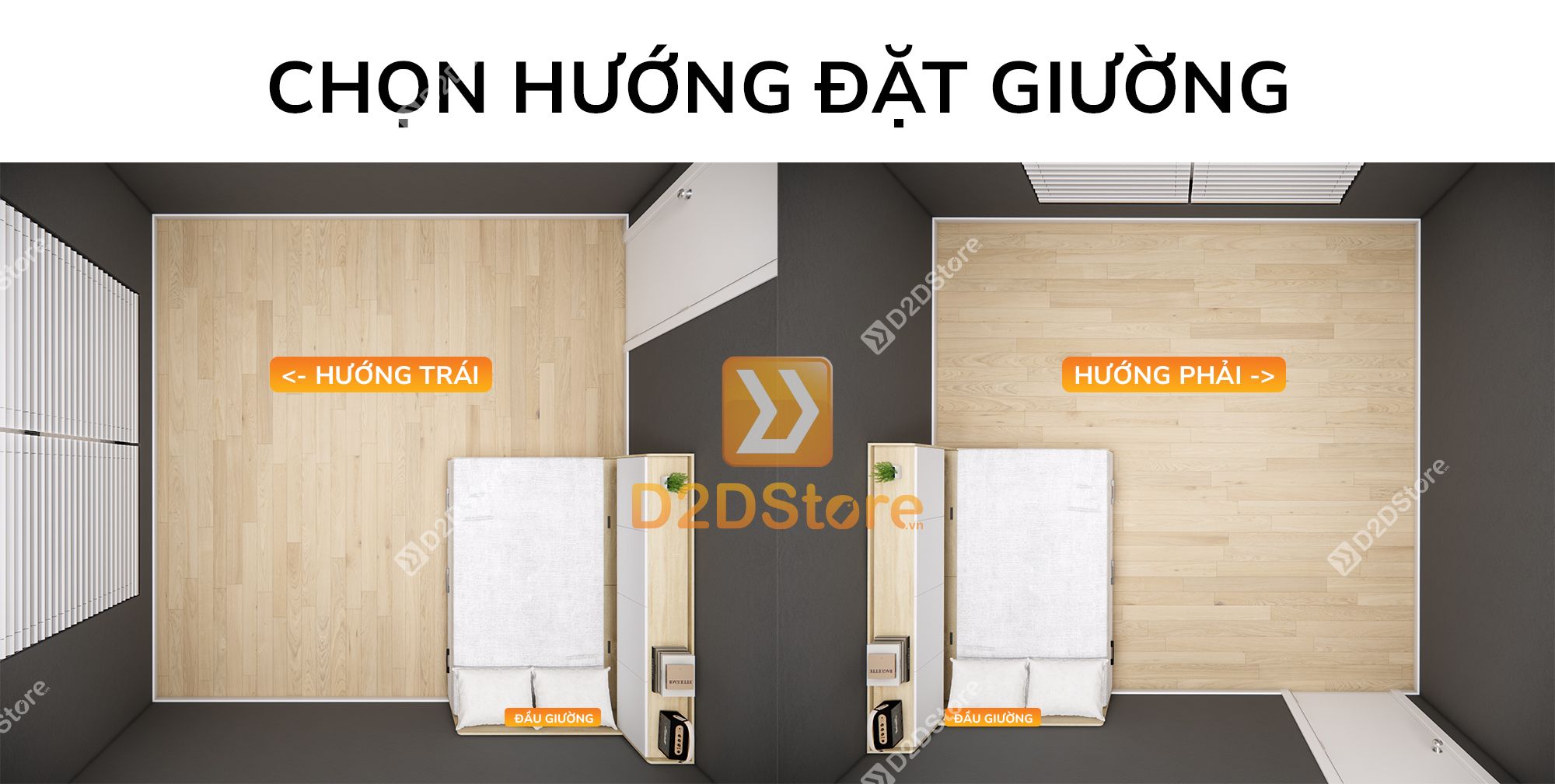  Giường ngủ kết hợp tủ kệ sách GDN.KS03 
