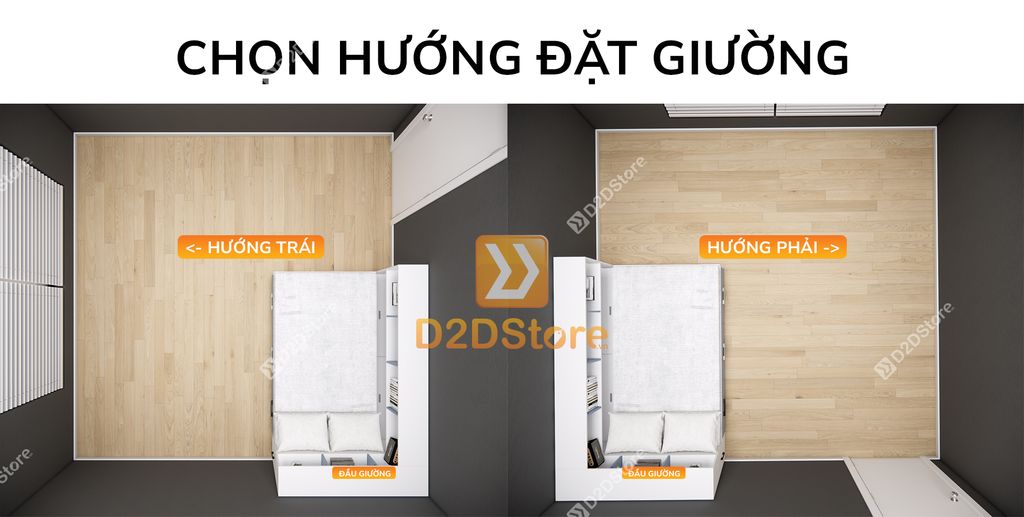 Giường ngủ kết hợp tủ kệ sách GDN.KS04