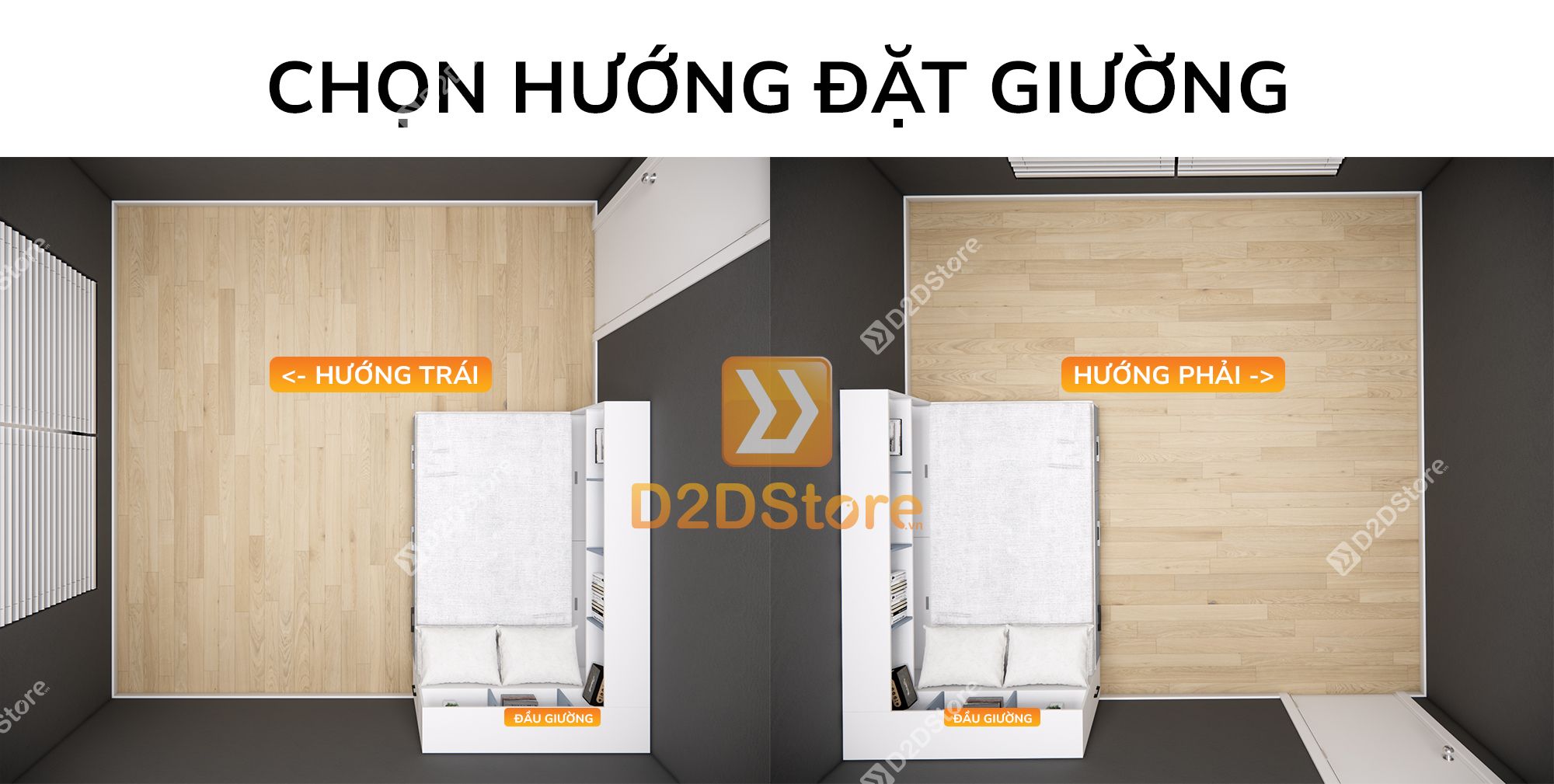  Giường ngủ kết hợp tủ kệ sách GDN.KS04 