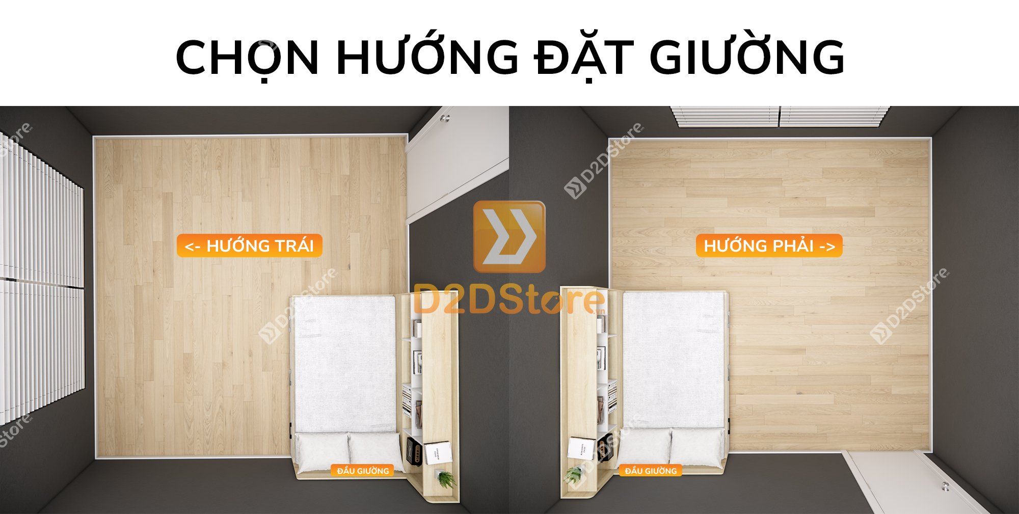  Giường ngủ kết hợp tủ kệ sách GDN.KS05 
