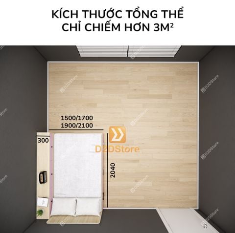 Giường ngủ kết hợp tủ kệ sách GDN.KS06