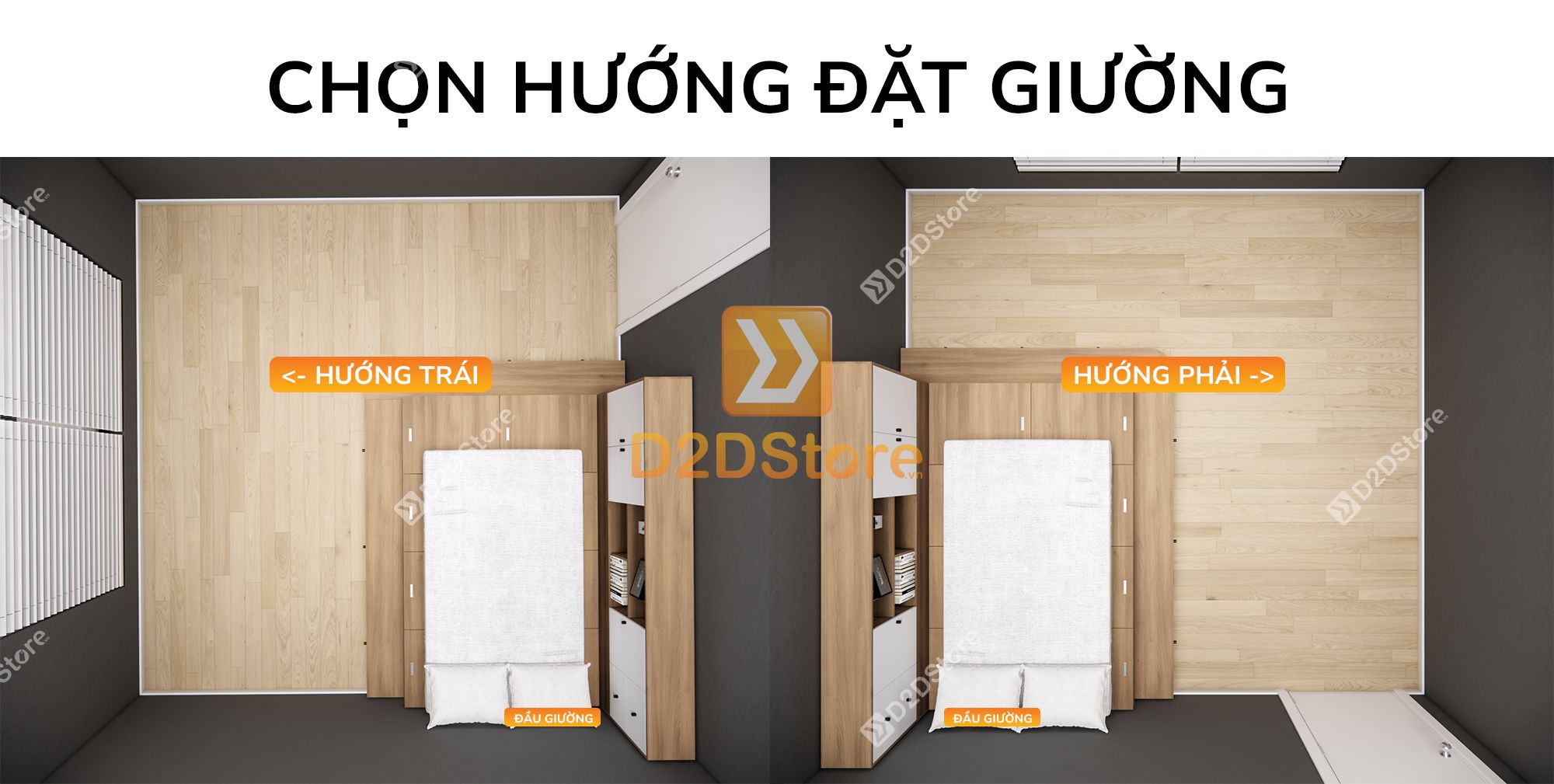  Giường ngủ kết hợp tủ kệ sách GDN.KS07 