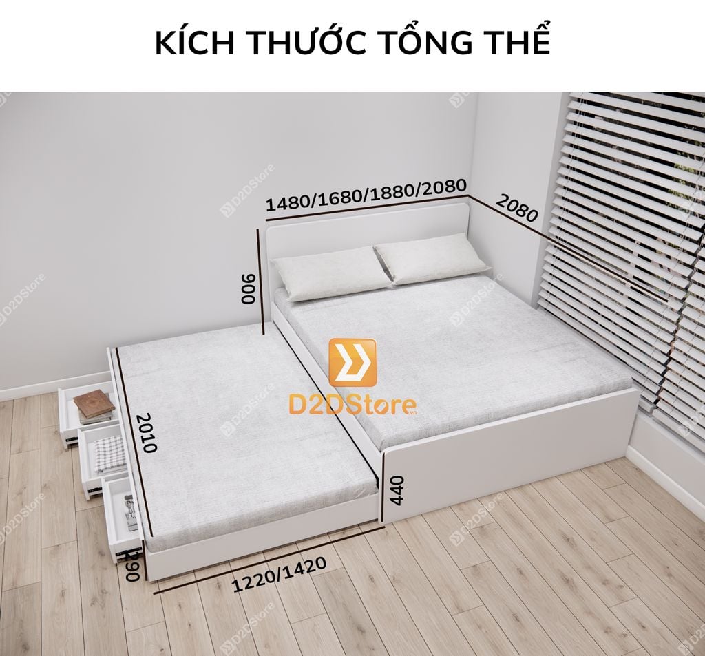 Giường kéo 2 tầng mẹ bồng con GDN.MC06