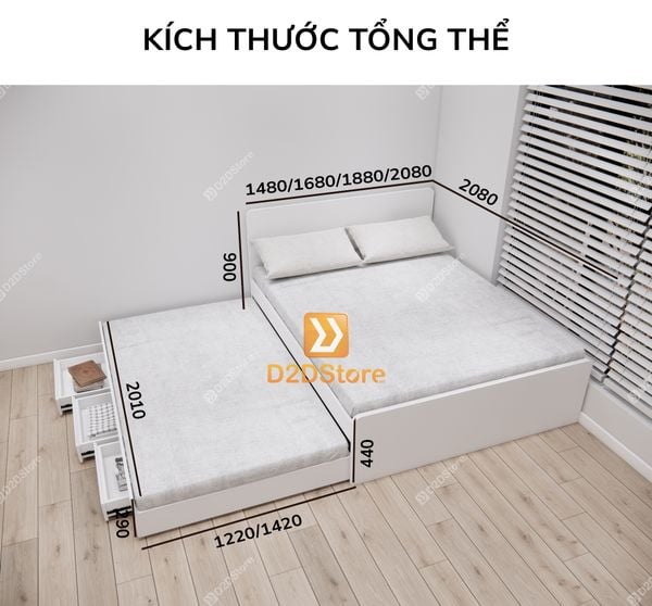 Giường kéo 2 tầng mẹ bồng con GDN.MC06