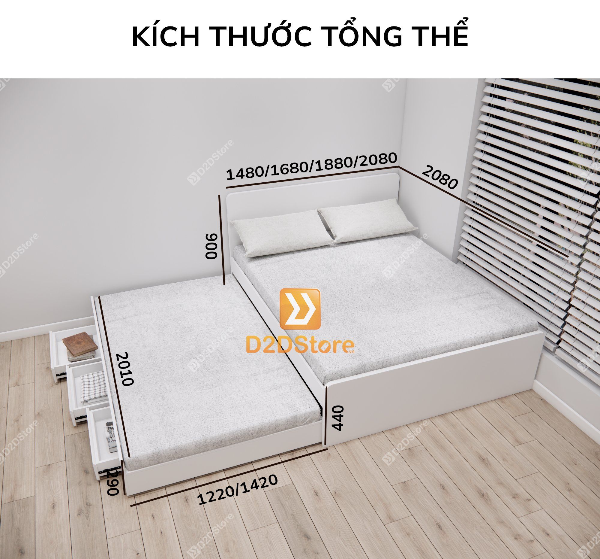  Giường kéo 2 tầng mẹ bồng con GDN.MC06 