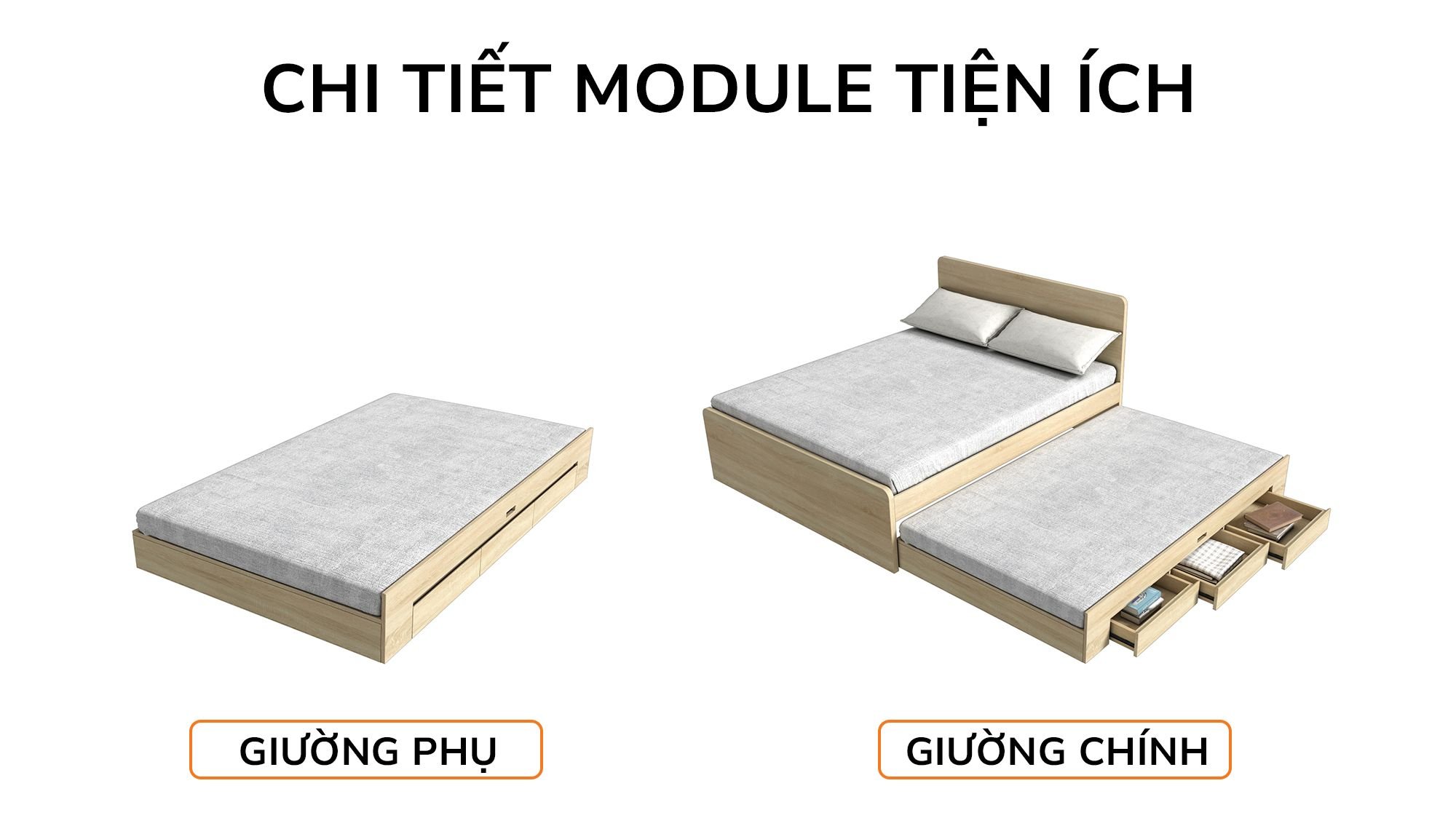  Giường kéo 2 tầng mẹ bồng con GDN.MC06 