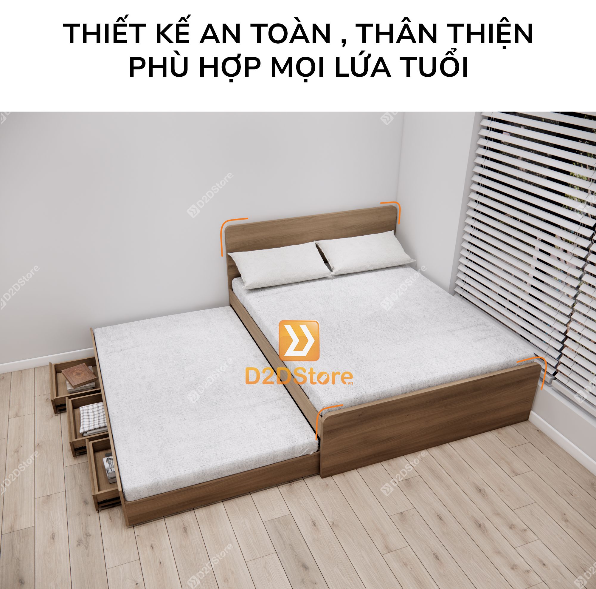  Giường kéo 2 tầng mẹ bồng con GDN.MC06 
