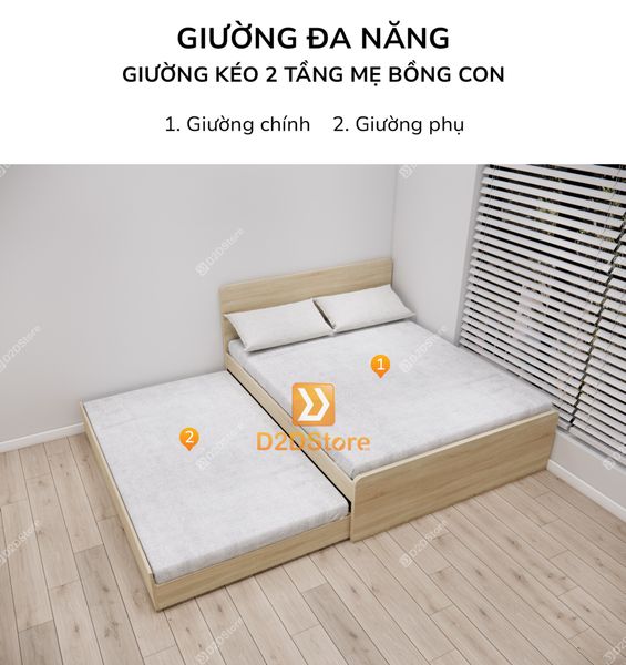 Giường kéo mẹ bồng con nhiều kích thước mã BC.GMC01