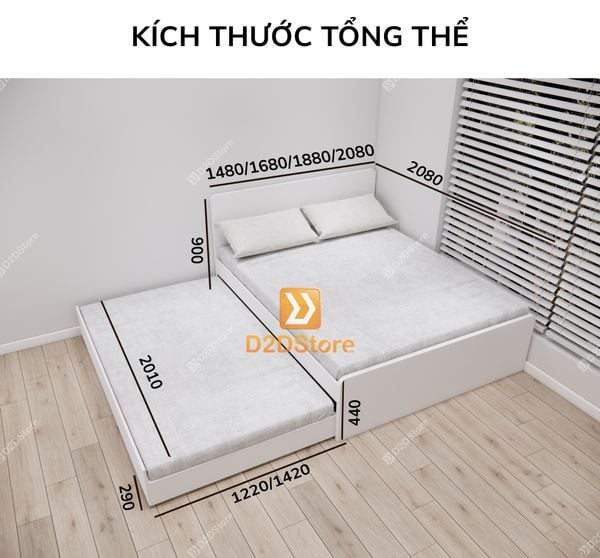 Giường kéo 2 tầng mẹ bồng con GDN.MC07