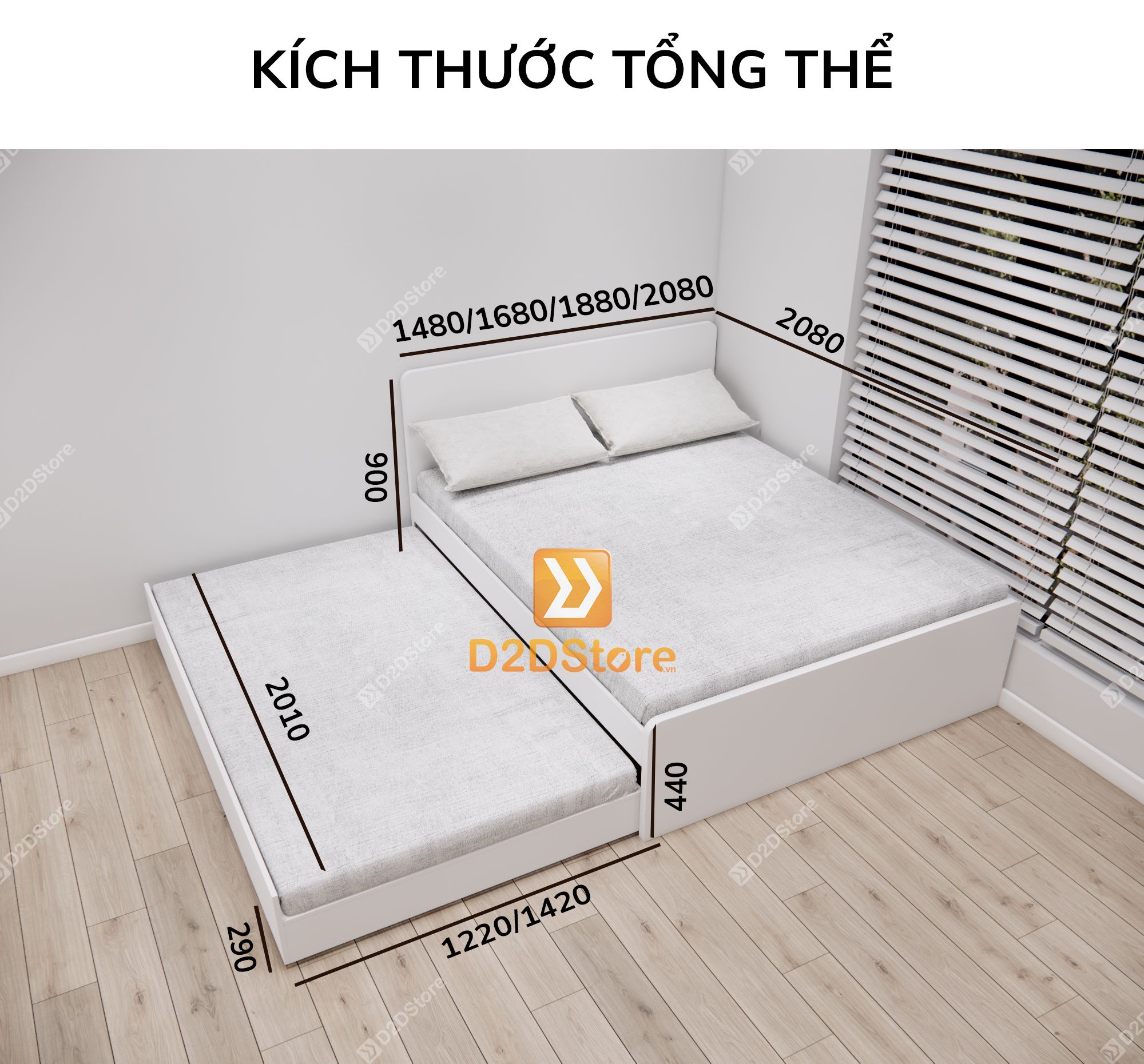  Giường kéo 2 tầng mẹ bồng con GDN.MC07 