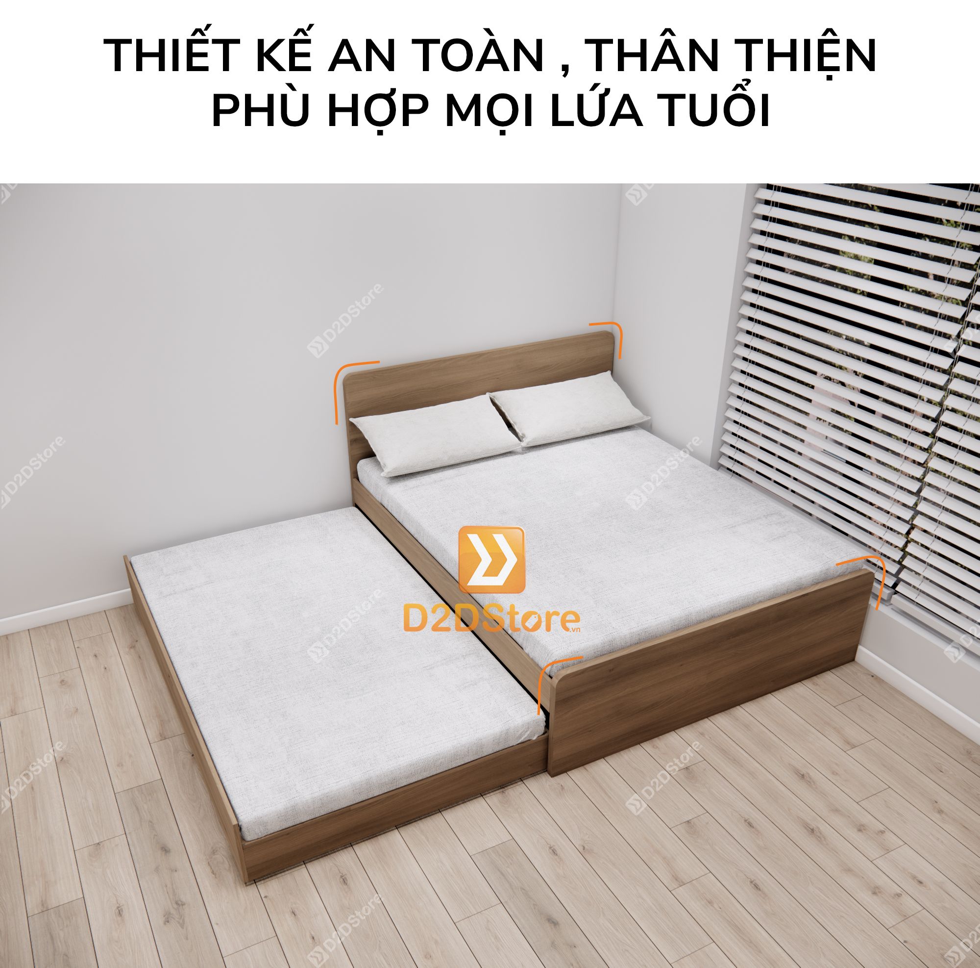  Giường kéo 2 tầng mẹ bồng con GDN.MC07 