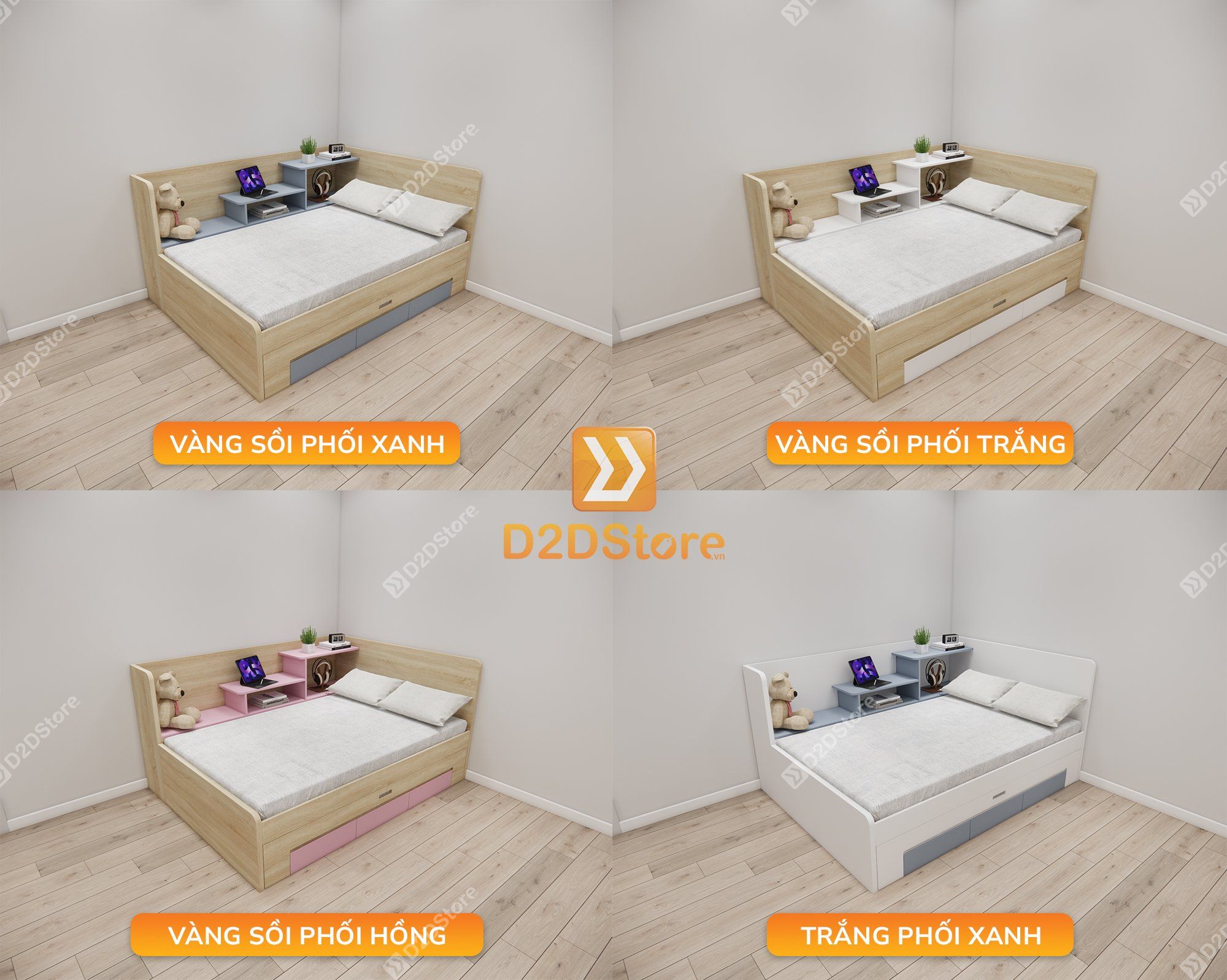  Giường kéo 2 tầng thông minh nhiều kích thước mã BC.GMC16 