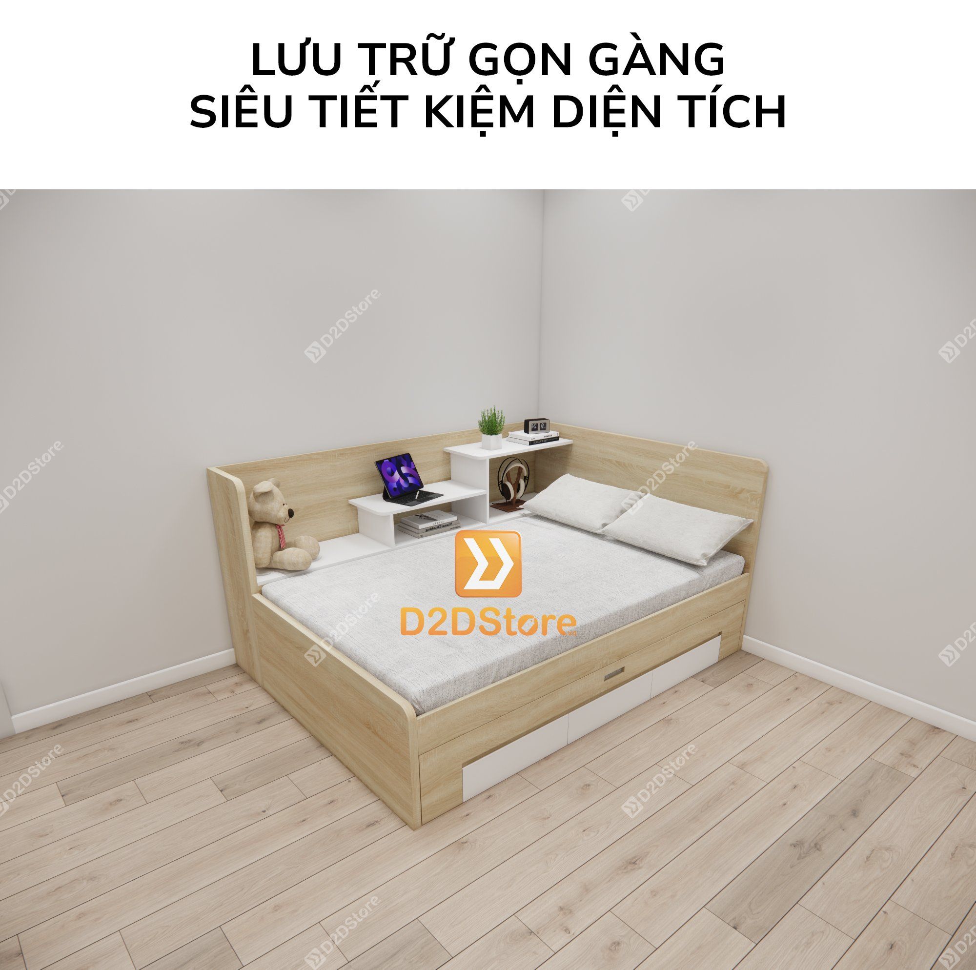  Giường kéo 2 tầng thông minh nhiều kích thước mã BC.GMC16 
