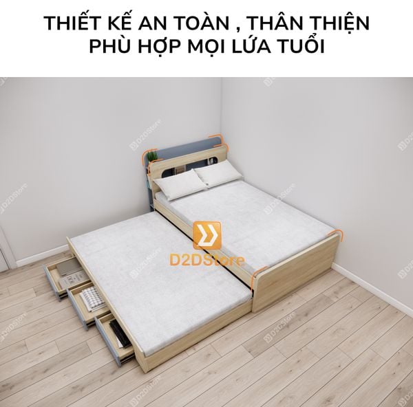 Giường kéo 2 tầng mẹ bồng con GDN.MC04