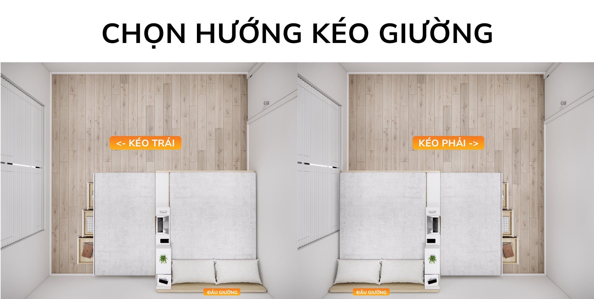  Giường kéo 2 tầng thông minh nhiều kích thước mã BC.GMC08 