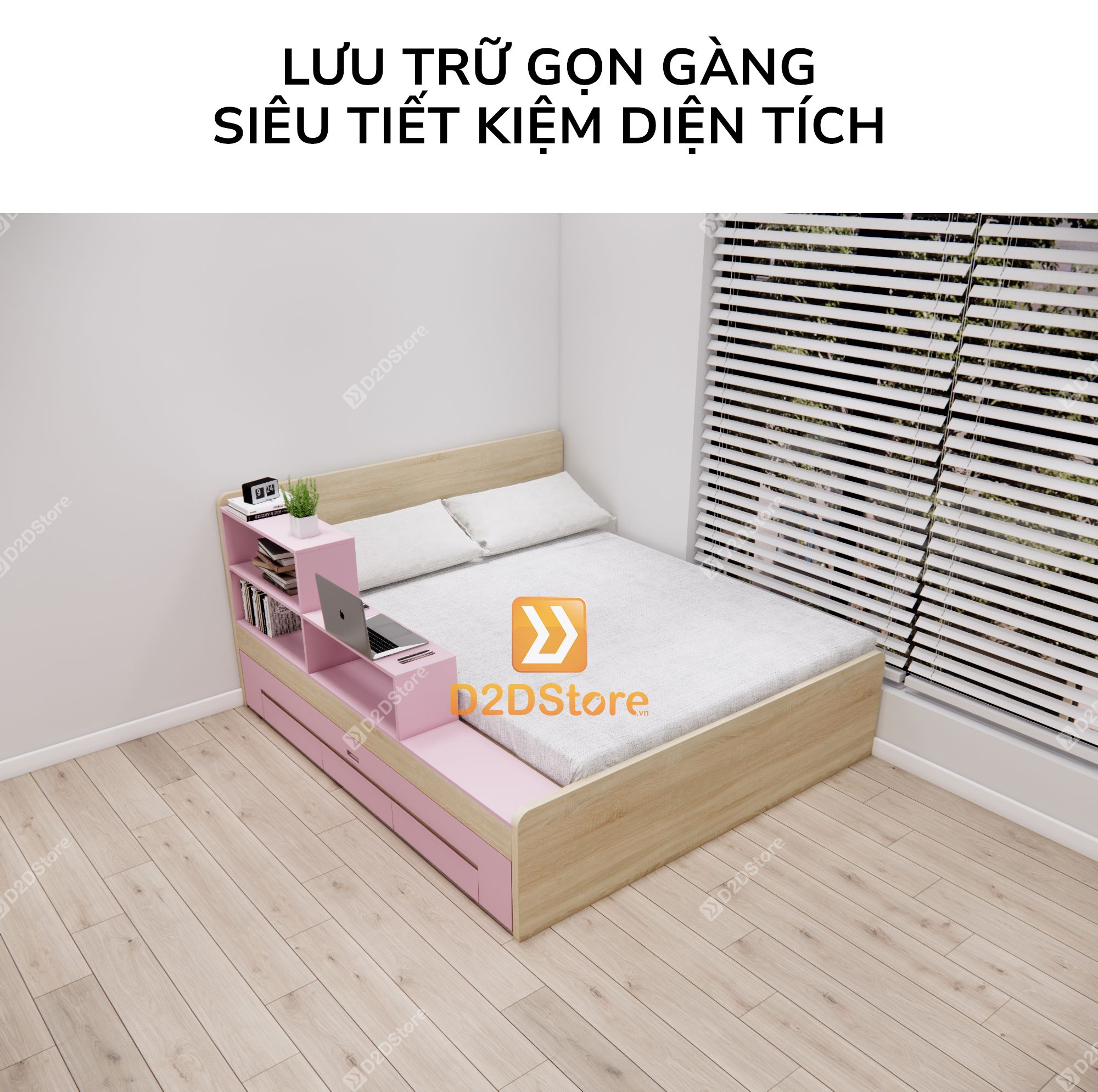  Giường kéo 2 tầng thông minh nhiều kích thước mã BC.GMC08 