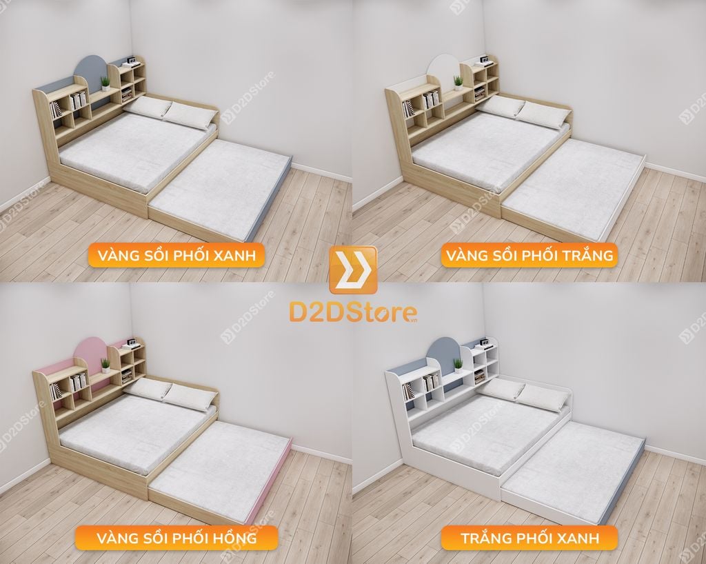 Giường kéo 2 tầng mẹ bồng con GDN.MC09