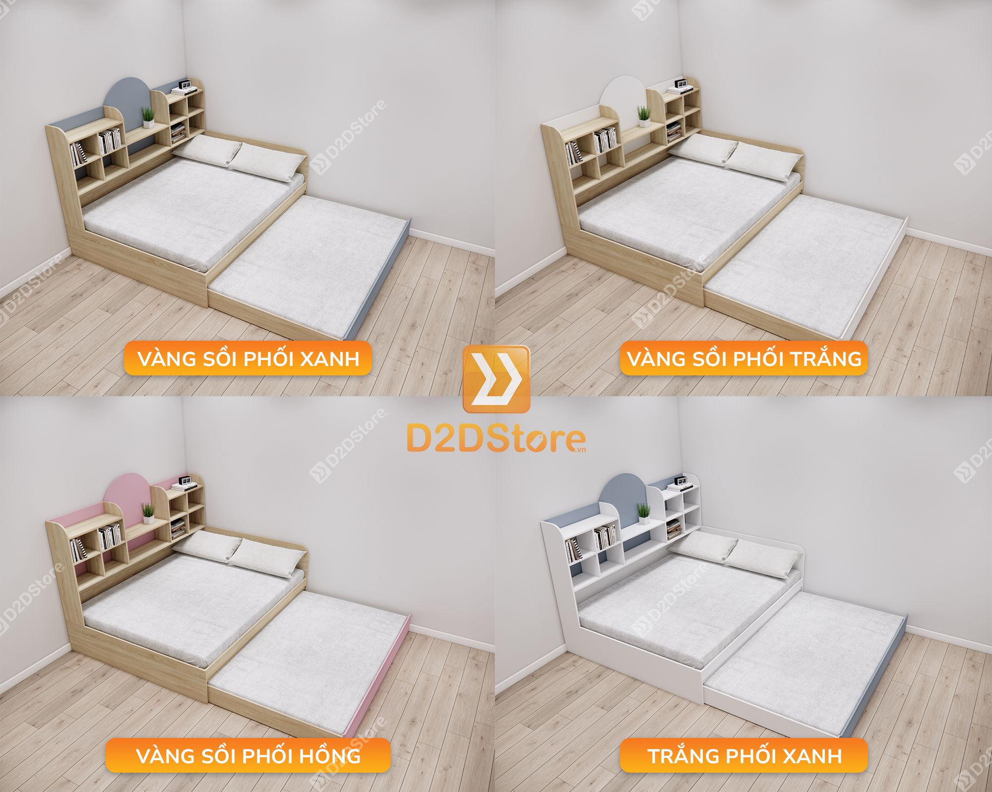  Giường kéo 2 tầng mẹ bồng con GDN.MC09 