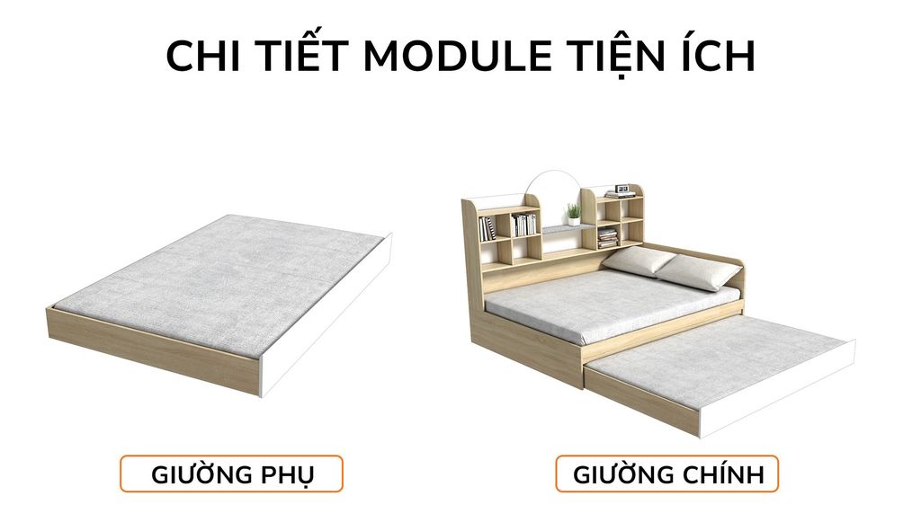 Giường mẹ bồng con thông minh nhiều kích thước mã BC.GMC09
