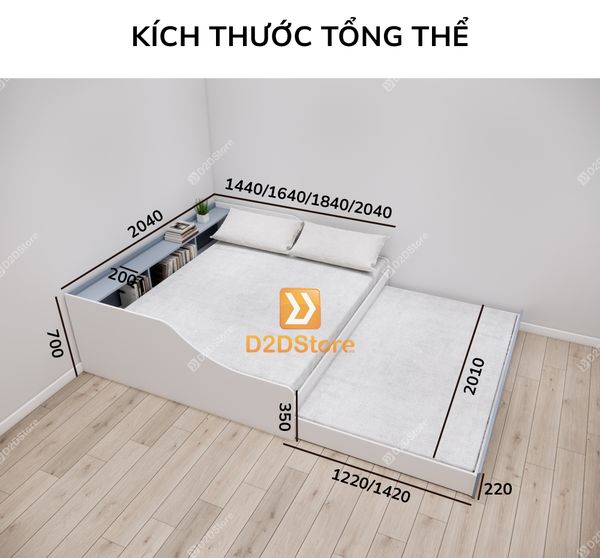 Giường kéo 2 tầng mẹ bồng con GDN.MC11