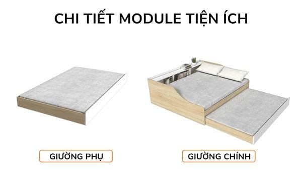 Giường kéo 2 tầng mẹ bồng con GDN.MC11