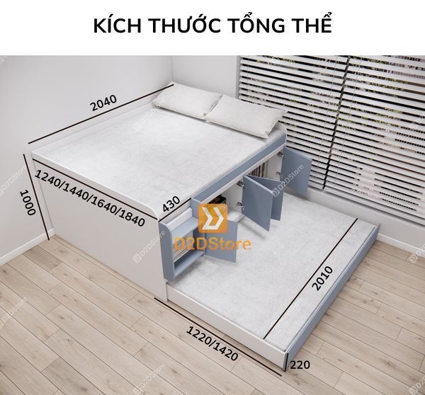 Giường kéo 2 tầng mẹ bồng con GDN.MC12