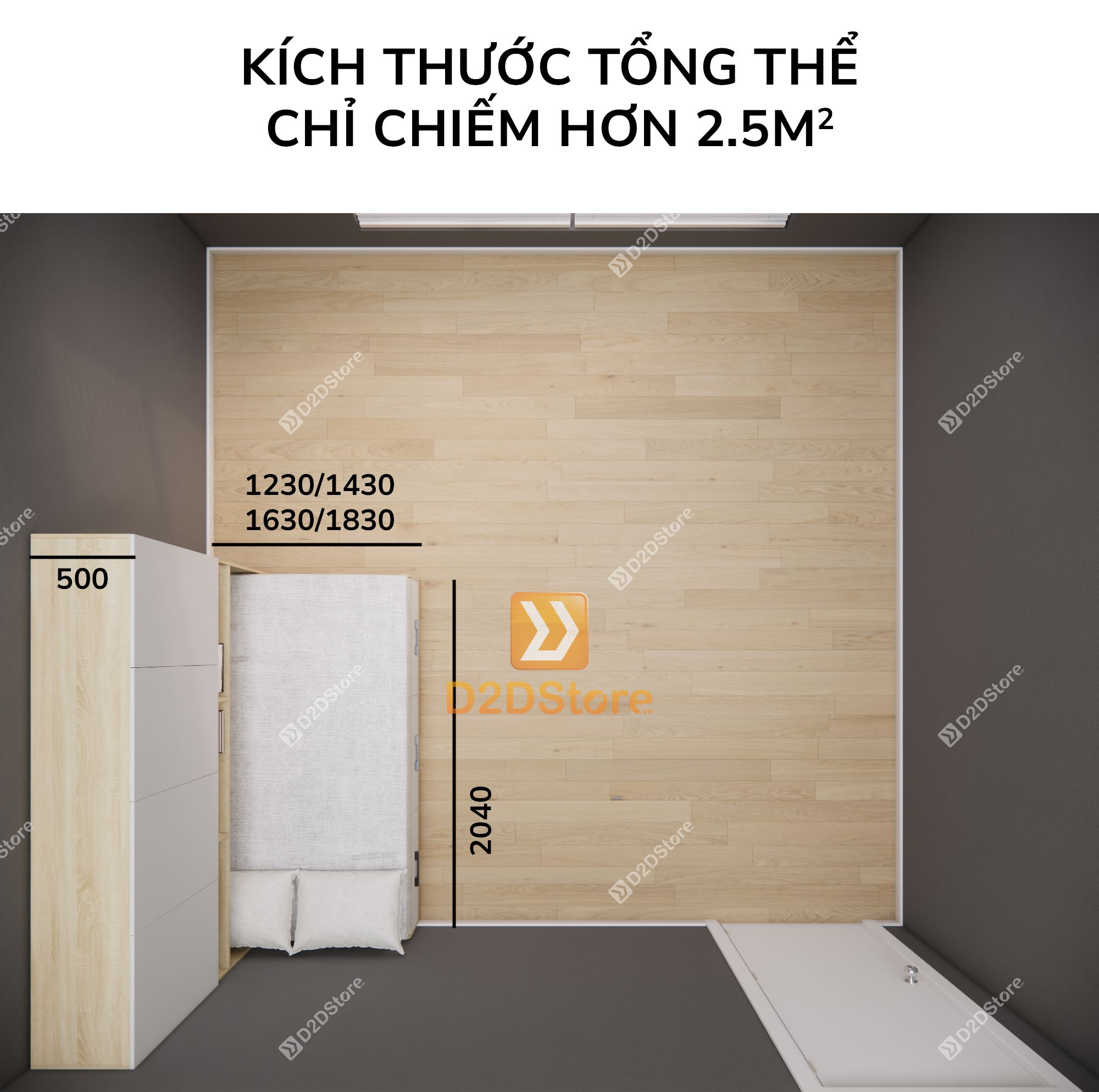  Giường ngủ kết hợp tủ áo GDN.TA04 