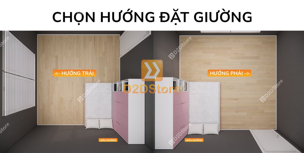 Giường ngủ kết hợp tủ áo GDN.TA05