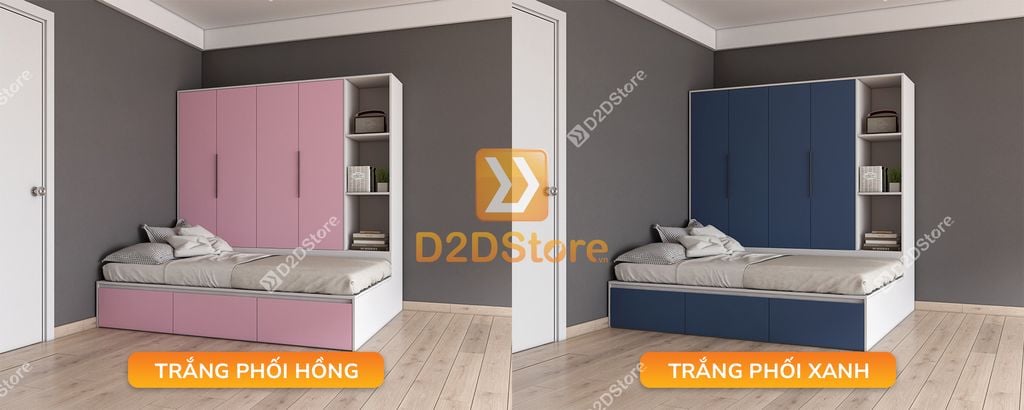 Giường ngủ kết hợp tủ áo GDN.TA05