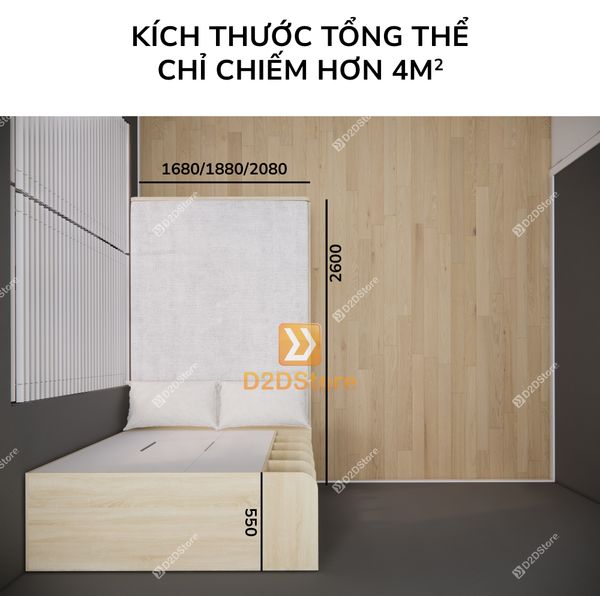 Giường ngủ kết hợp tủ áo GDN.TA09