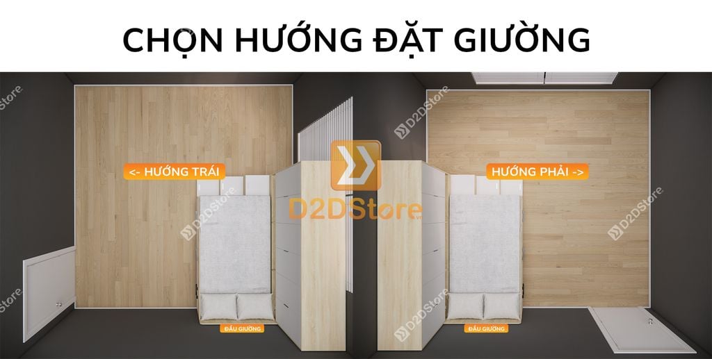 Giường ngủ kết hợp tủ áo GDN.TA01