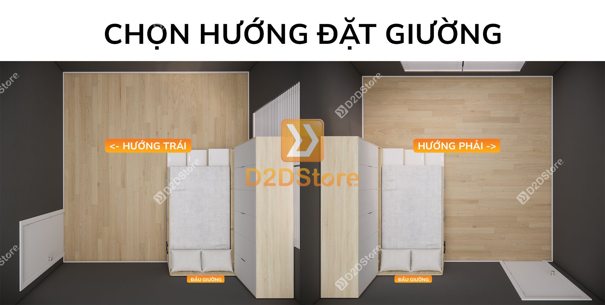  Giường ngủ kết hợp tủ áo GDN.TA01 
