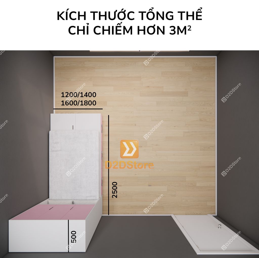 Giường ngủ kết hợp tủ áo GDN.TA02
