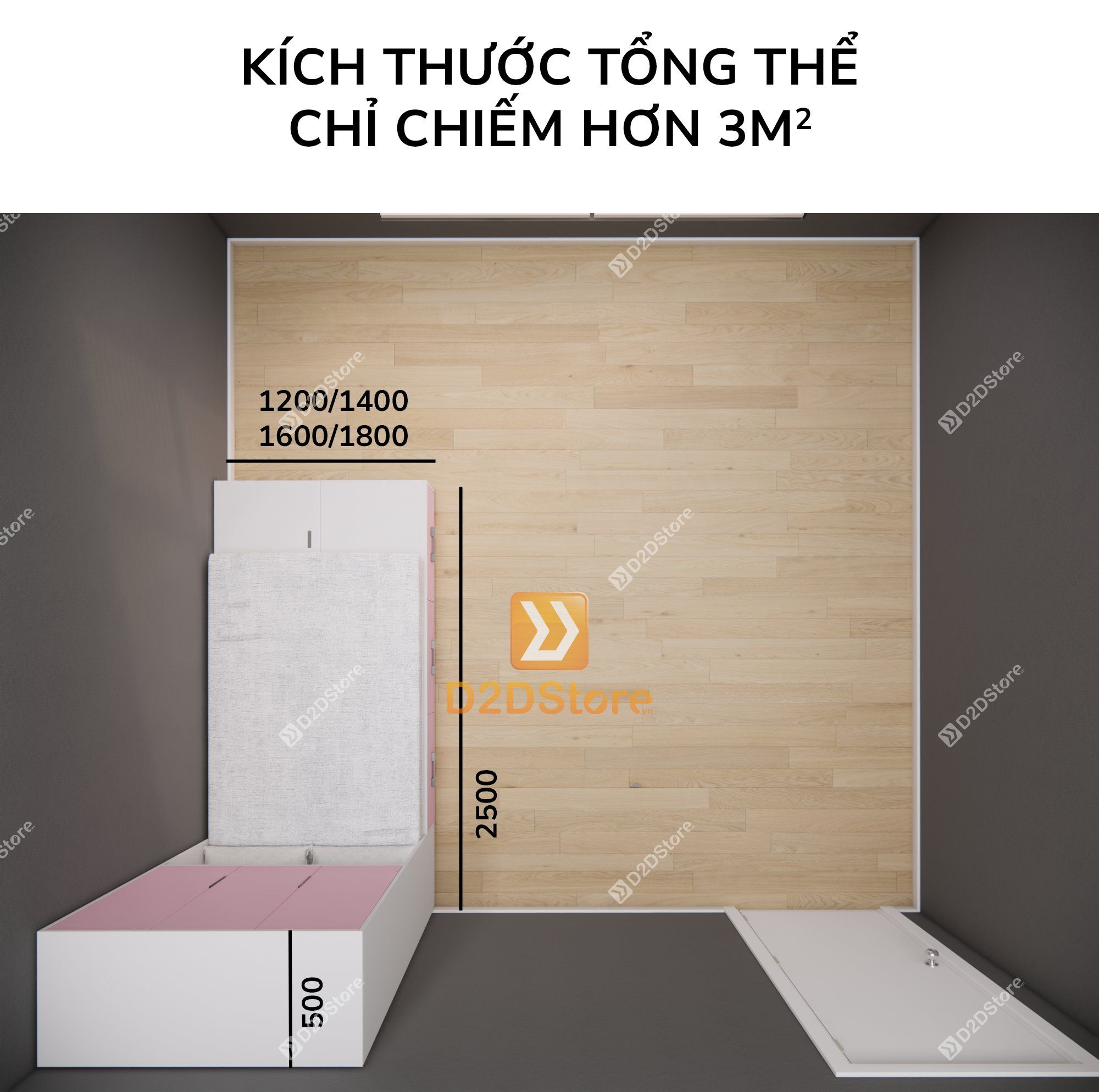  Giường ngủ kết hợp tủ áo GDN.TA02 
