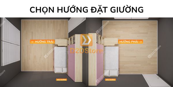 Giường ngủ kết hợp tủ áo GDN.TA03