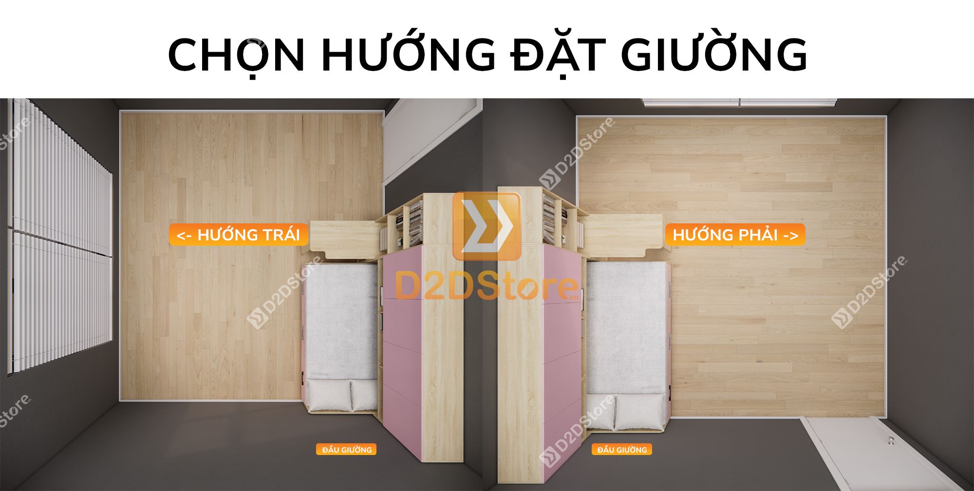  Giường ngủ kết hợp tủ áo GDN.TA03 