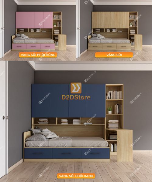 Giường ngủ kết hợp tủ áo GDN.TA03