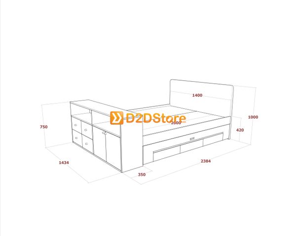 Giường kéo 2 tầng mẹ bồng con GDN.MC15