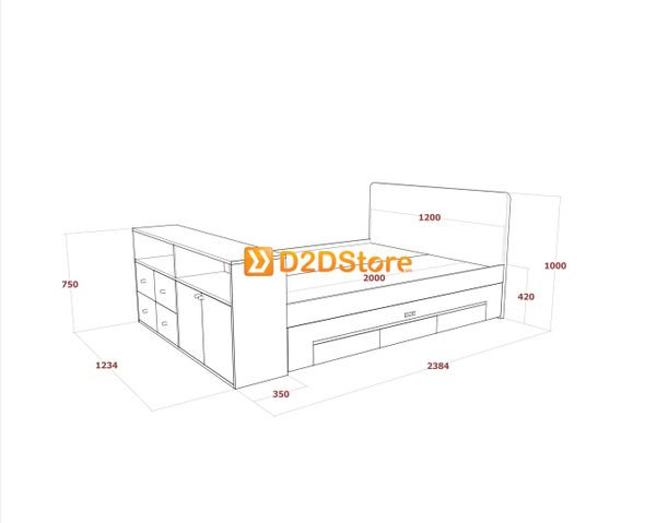 Giường kéo 2 tầng mẹ bồng con GDN.MC15