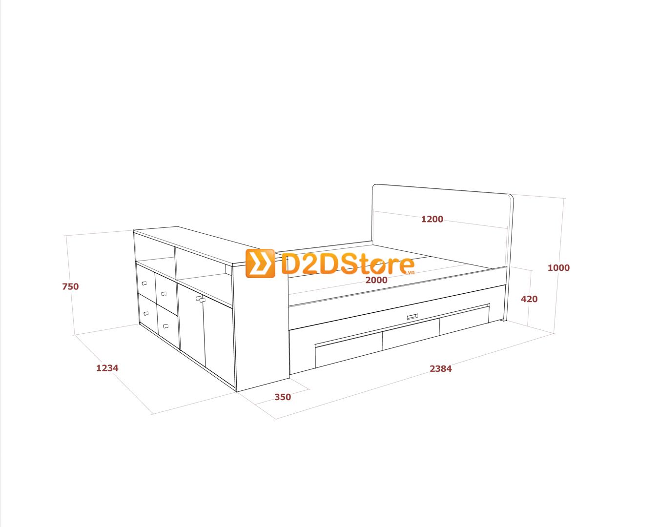  Giường kéo 2 tầng mẹ bồng con GDN.MC15 