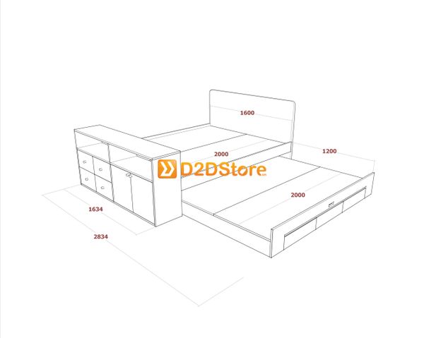 Giường kéo 2 tầng mẹ bồng con GDN.MC15