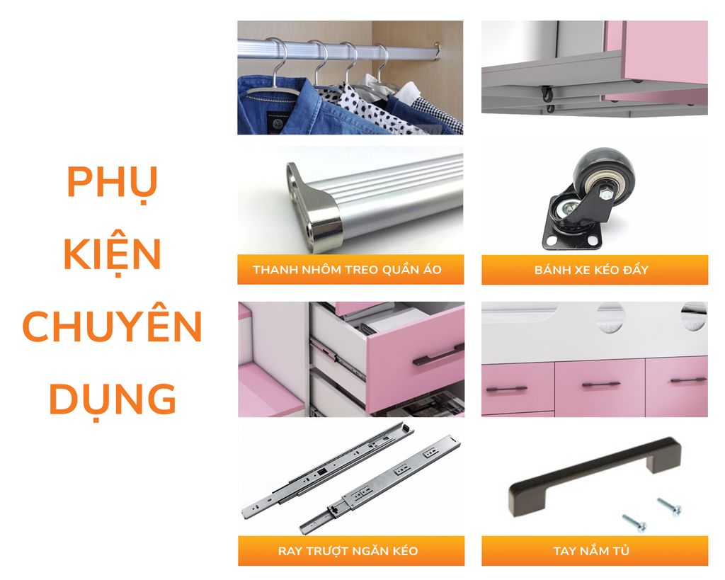 Giường ngủ kết hợp bàn học tủ áo GDN.BT15